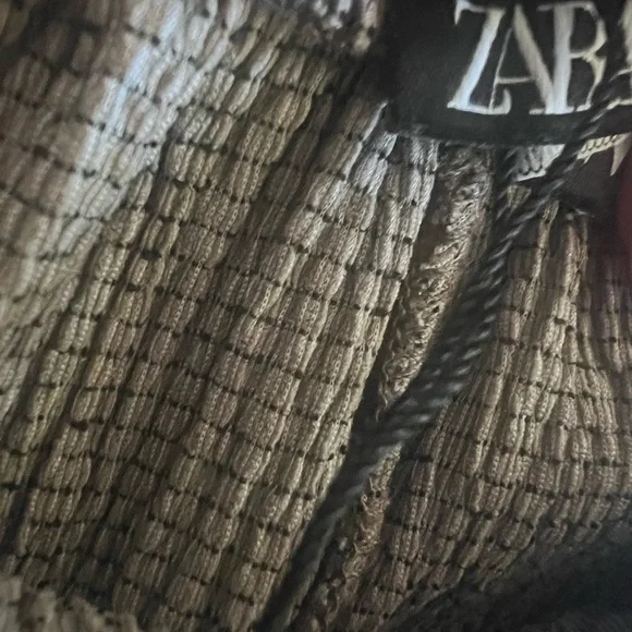 ZARA Women’s brown/grayish Texture  Wide Trouser Size Medium - Picture 4 of 15